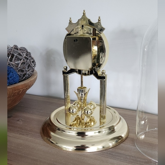 ⏰ Chronos Gold Glass Dome Anniversary Mantel Clock – Rotating Pendulum, Elegant - Picture 12 of 15